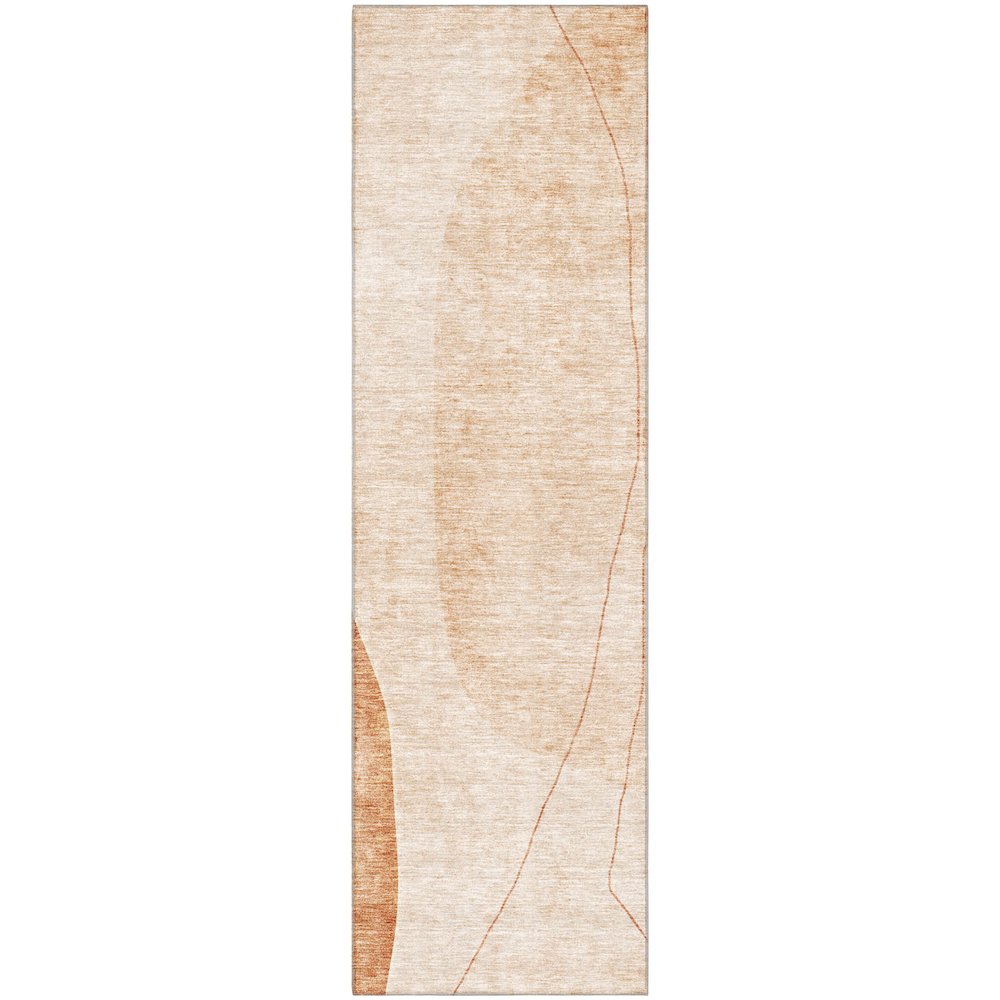 Premium Machine Washable Mayfield AMF696 Terracotta 2'3" x 7'6" Runner Rug. Picture 1