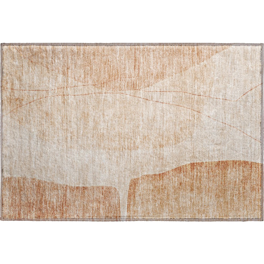 Premium Machine Washable Mayfield AMF696 Terracotta 1'8" x 2'6" Rug. Picture 1