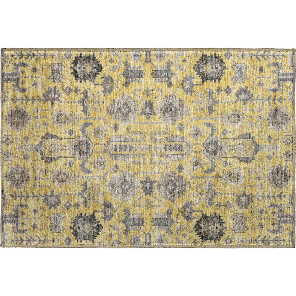 Premium Machine Washable Mayfield AMF697 Honey 1'8" x 2'6" Rug. Picture 1