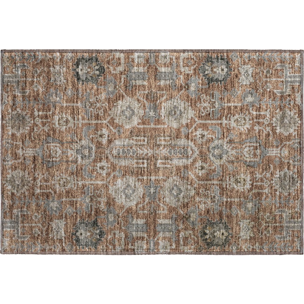 Premium Machine Washable Mayfield AMF697 Paprika 1'8" x 2'6" Rug. Picture 1