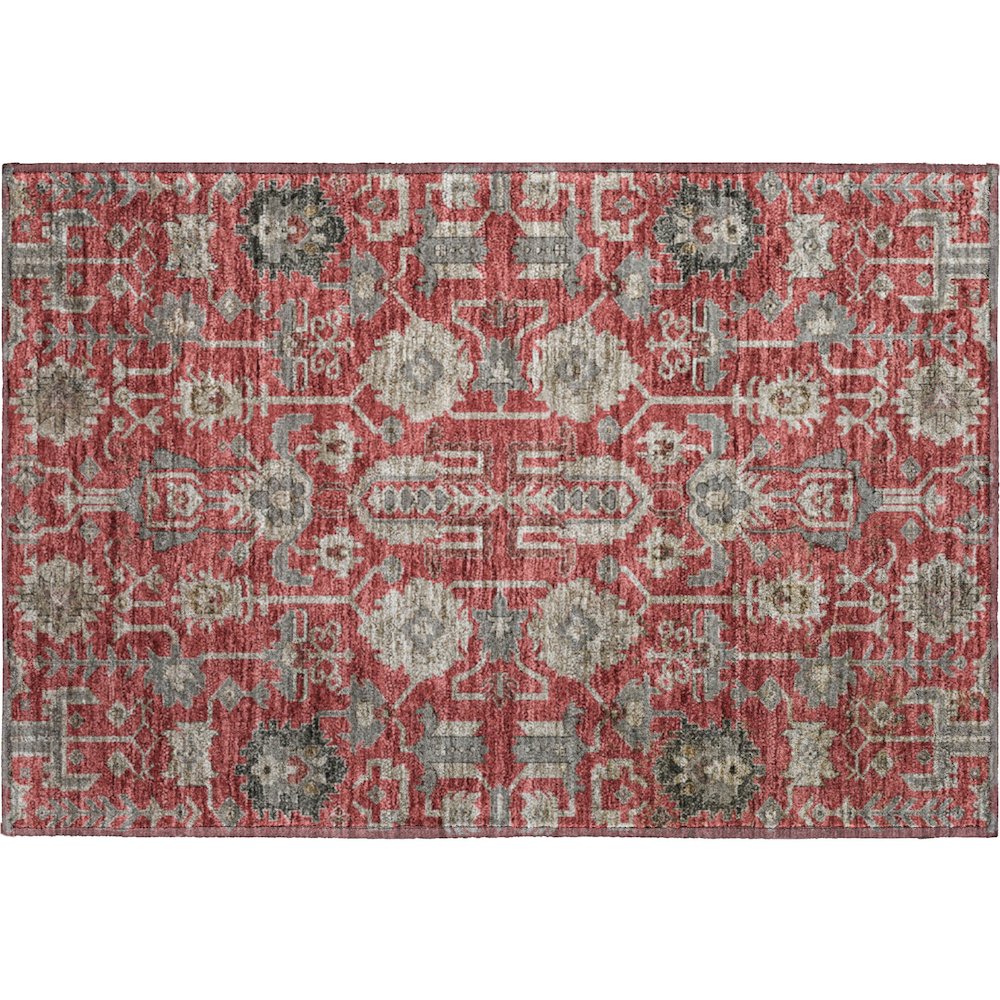 Premium Machine Washable Mayfield AMF697 Red 1'8" x 2'6" Rug. Picture 1