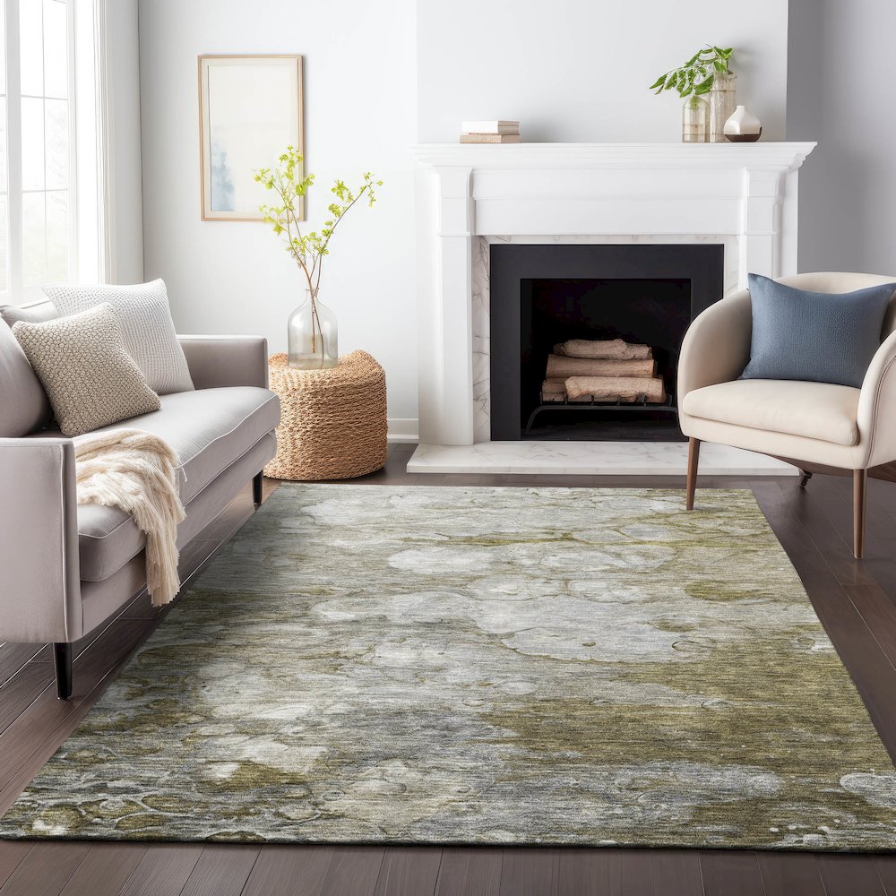 Premium Machine Washable Mayfield AMF698 Brown 2'6" x 3'10" Rug. Picture 5