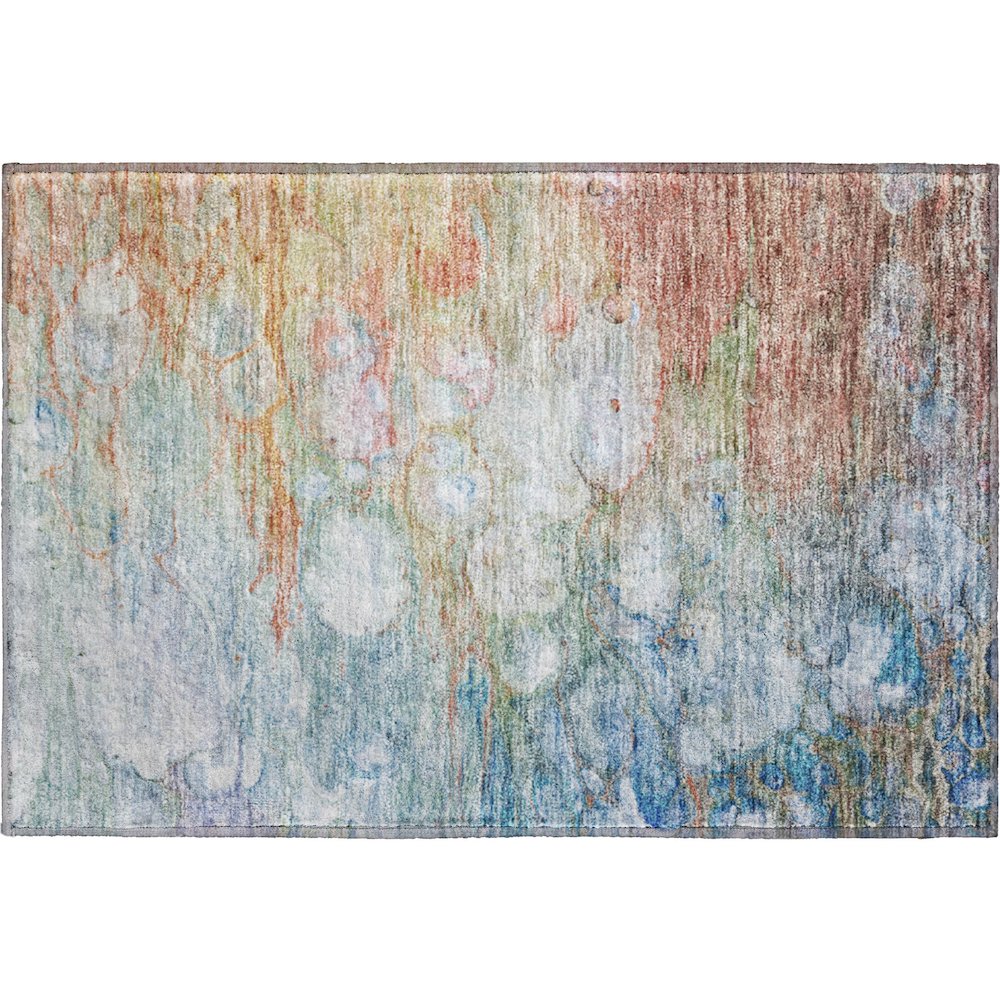 Premium Machine Washable Mayfield AMF698 Coral 1'8" x 2'6" Rug. Picture 1