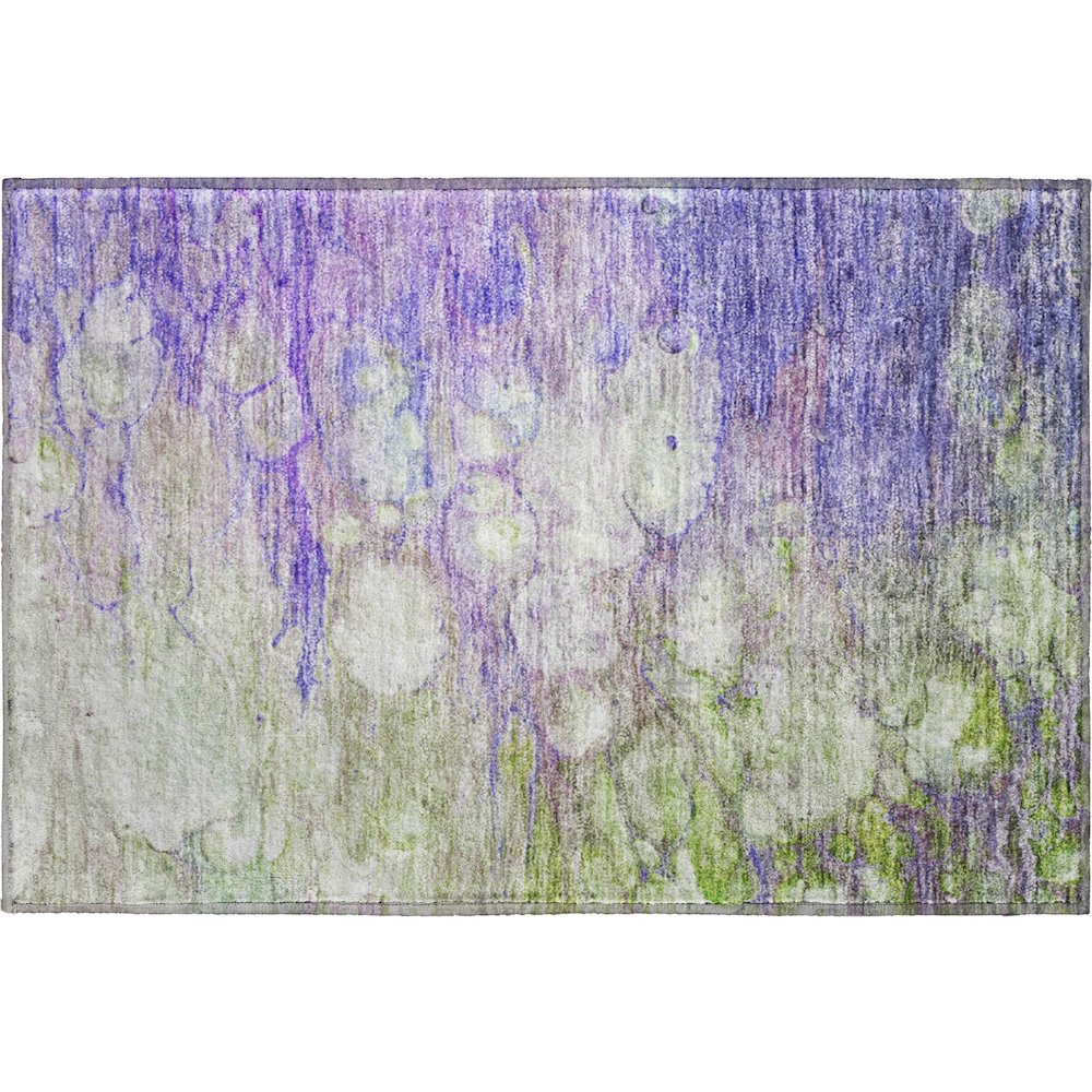 Premium Machine Washable Mayfield AMF698 Purple 1'8" x 2'6" Rug. Picture 1