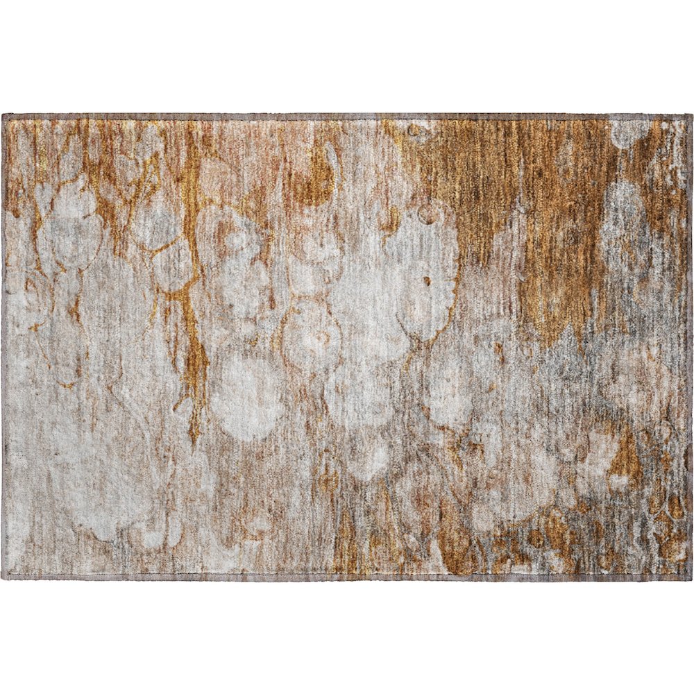 Premium Machine Washable Mayfield AMF698 Terracotta 1'8" x 2'6" Rug. Picture 1