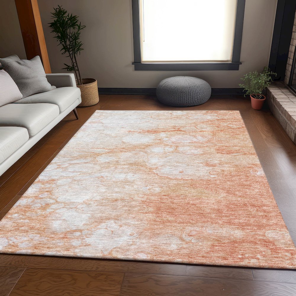 Premium Machine Washable Mayfield AMF699 Coral 2'6" x 3'10" Rug. Picture 5