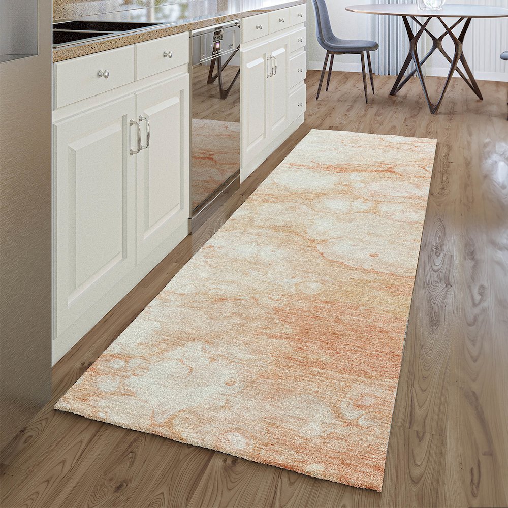 Premium Machine Washable Mayfield AMF699 Coral 2'3" x 7'6" Runner Rug. Picture 5