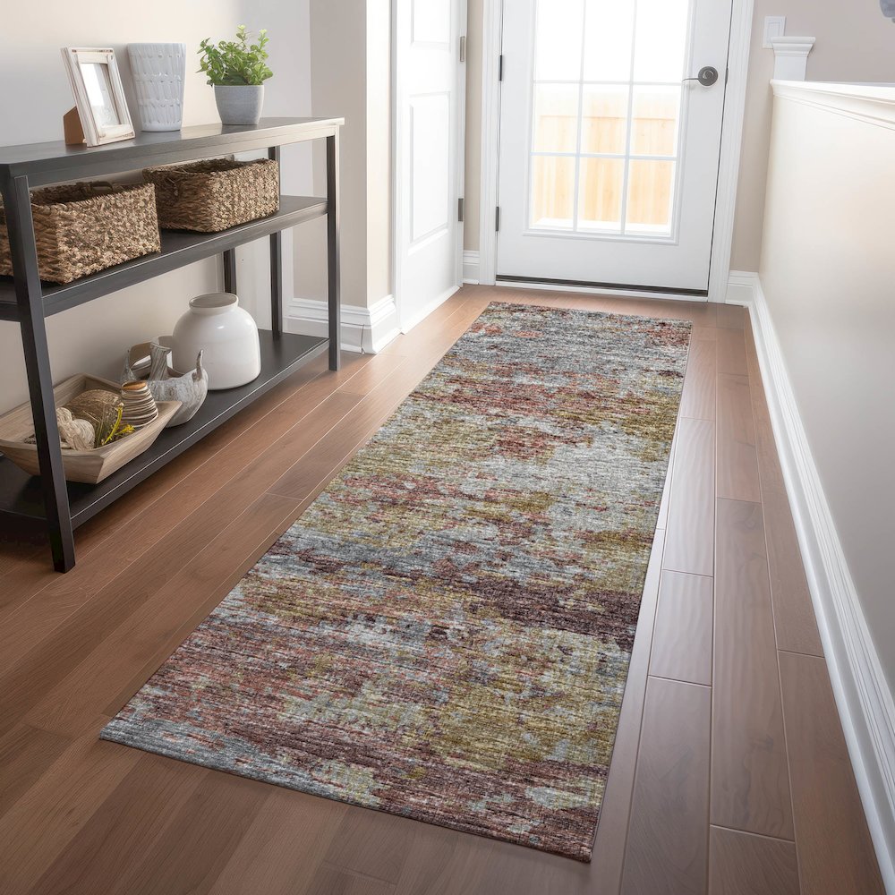 Premium Machine Washable Mayfield  Multi 2'3" x 7'6" Runner Rug. Picture 5