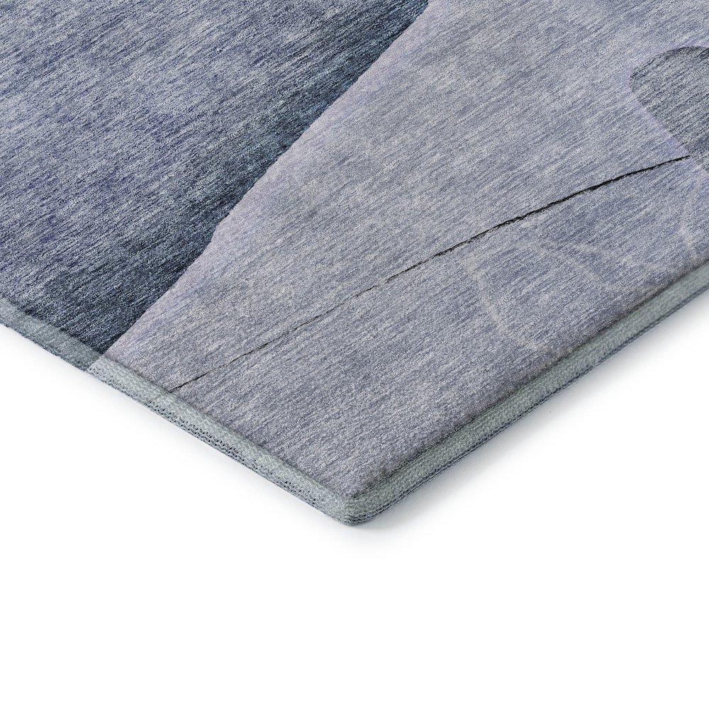 Premium Machine Washable Mayfield AMF700 Blue 1'8" x 2'6" Rug. Picture 3