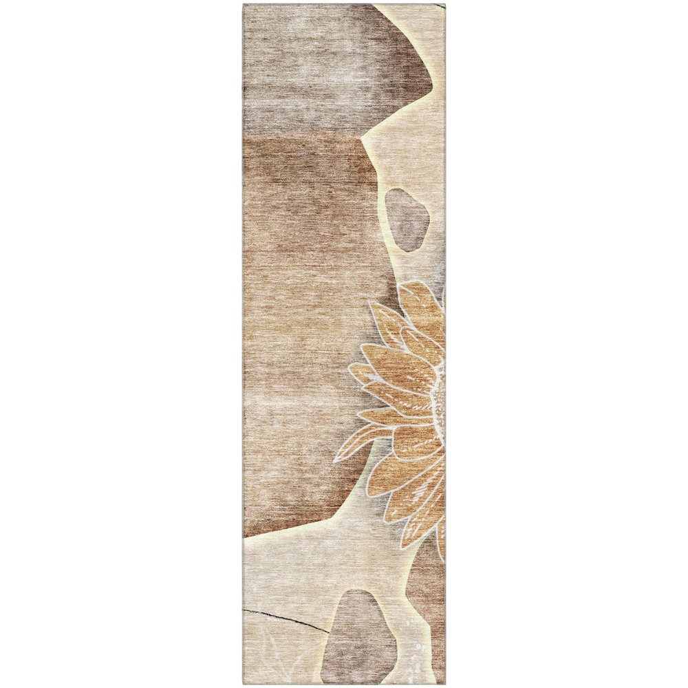 Premium Machine Washable Mayfield AMF700 Brown 2'3" x 7'6" Runner Rug. Picture 1