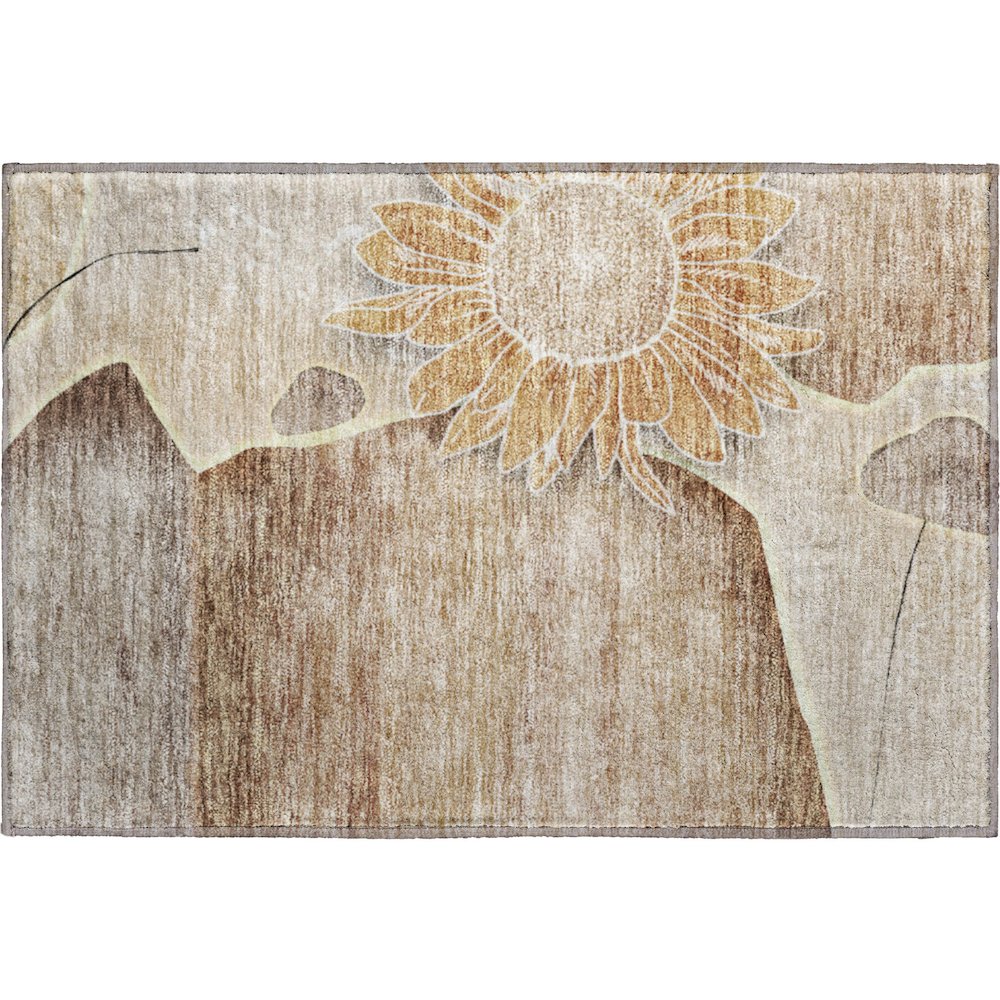 Premium Machine Washable Mayfield AMF700 Brown 1'8" x 2'6" Rug. Picture 1
