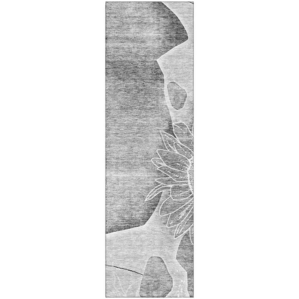 Premium Machine Washable Mayfield AMF700 Gray 2'3" x 7'6" Runner Rug. Picture 1