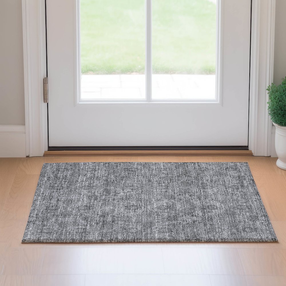 Premium Machine Washable Mayfield AMF702 Gray 1'8" x 2'6" Rug. Picture 5