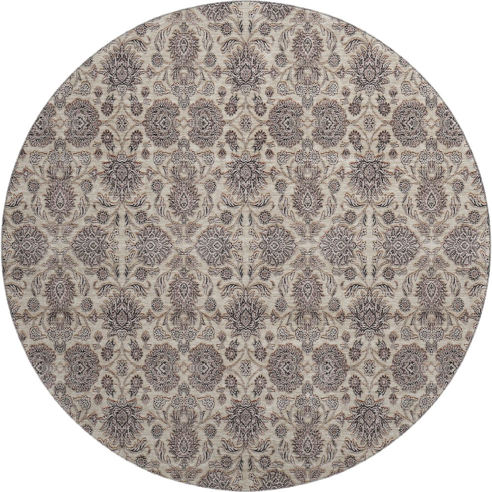 Premium Machine Washable Mayfield AMF702 Ivory 8' x 8' Round Rug. Picture 1