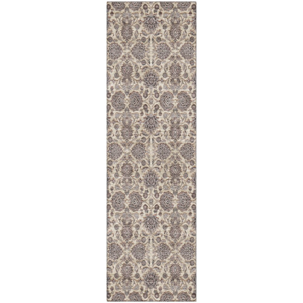 Premium Machine Washable Mayfield AMF702 Ivory 2'3" x 7'6" Runner Rug. Picture 1