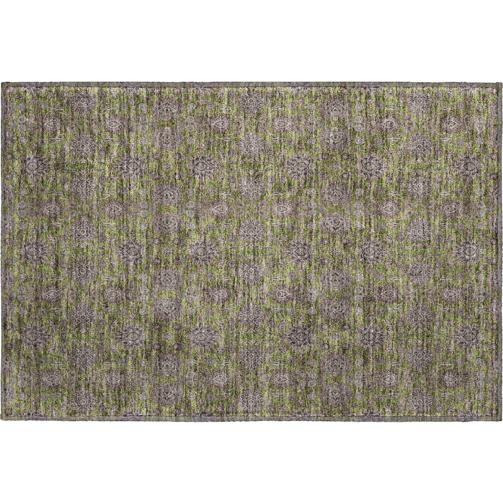 Premium Machine Washable Mayfield AMF702 Olive 1'8" x 2'6" Rug. Picture 1