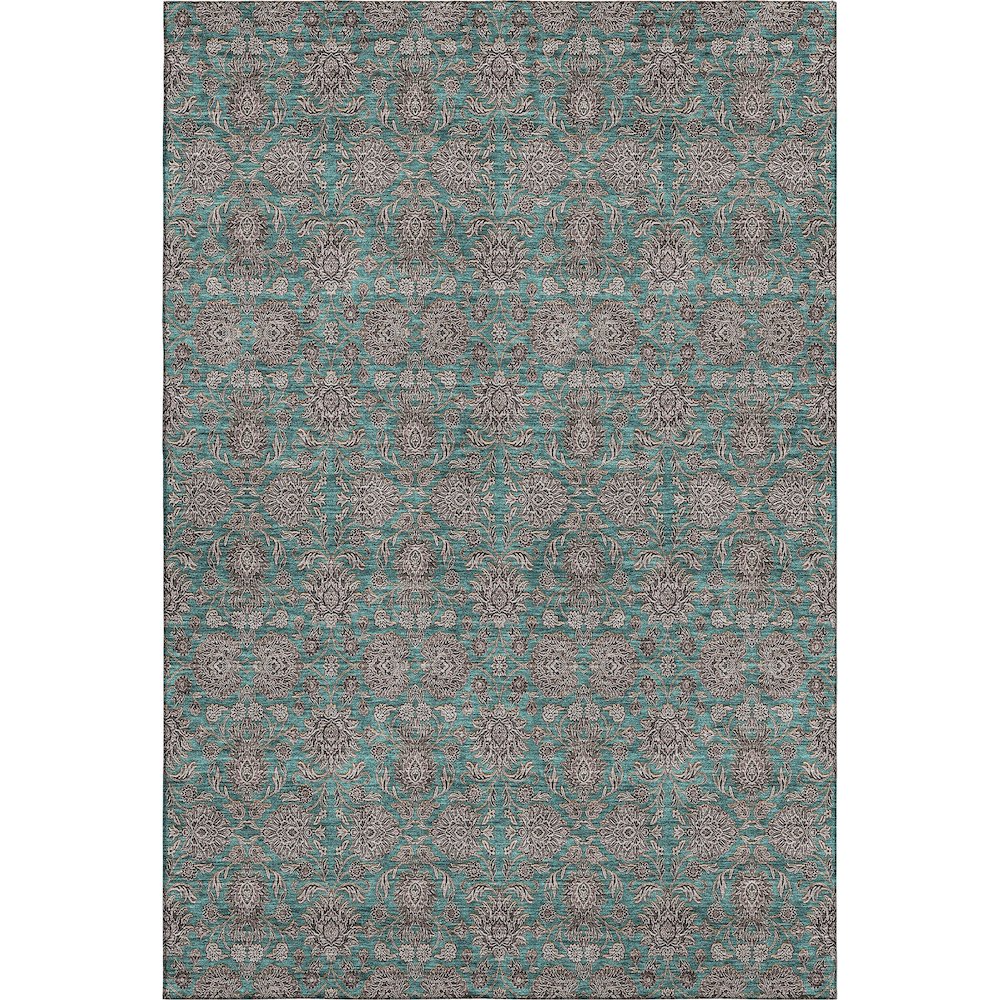 Premium Machine Washable Mayfield AMF702 Teal 2'6" x 3'10" Rug. Picture 1