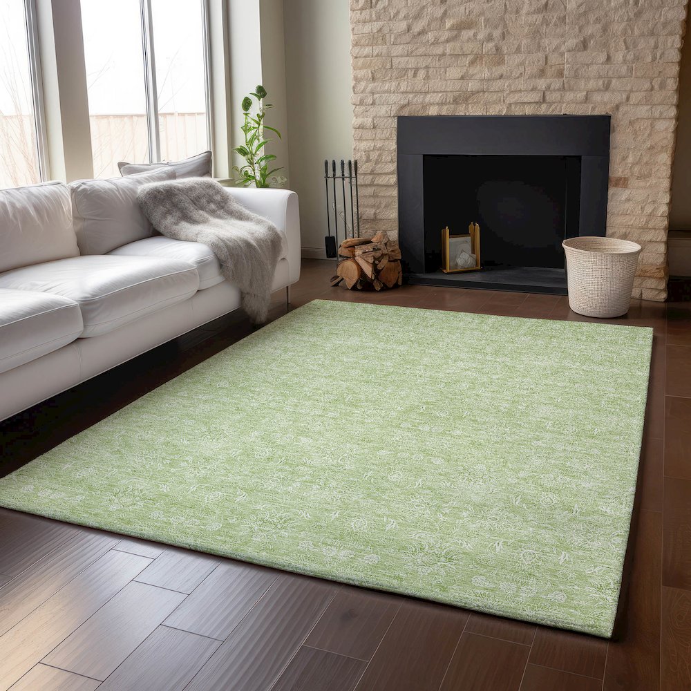 Premium Machine Washable Mayfield AMF703 Aloe 2'6" x 3'10" Rug. Picture 6
