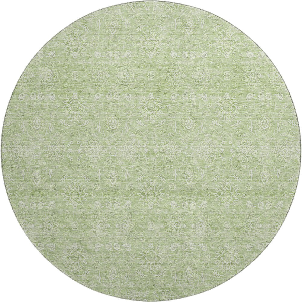 Premium Machine Washable Mayfield AMF703 Aloe 8' x 8' Round Rug. Picture 1