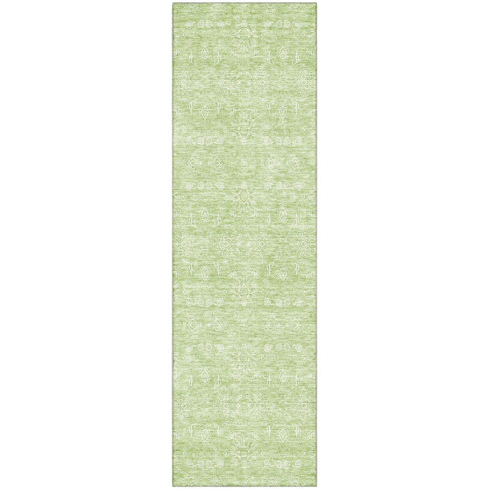 Premium Machine Washable Mayfield AMF703 Aloe 2'3" x 7'6" Runner Rug. Picture 1