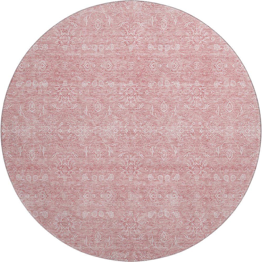Premium Machine Washable Mayfield AMF703 Blush 8' x 8' Round Rug. Picture 1