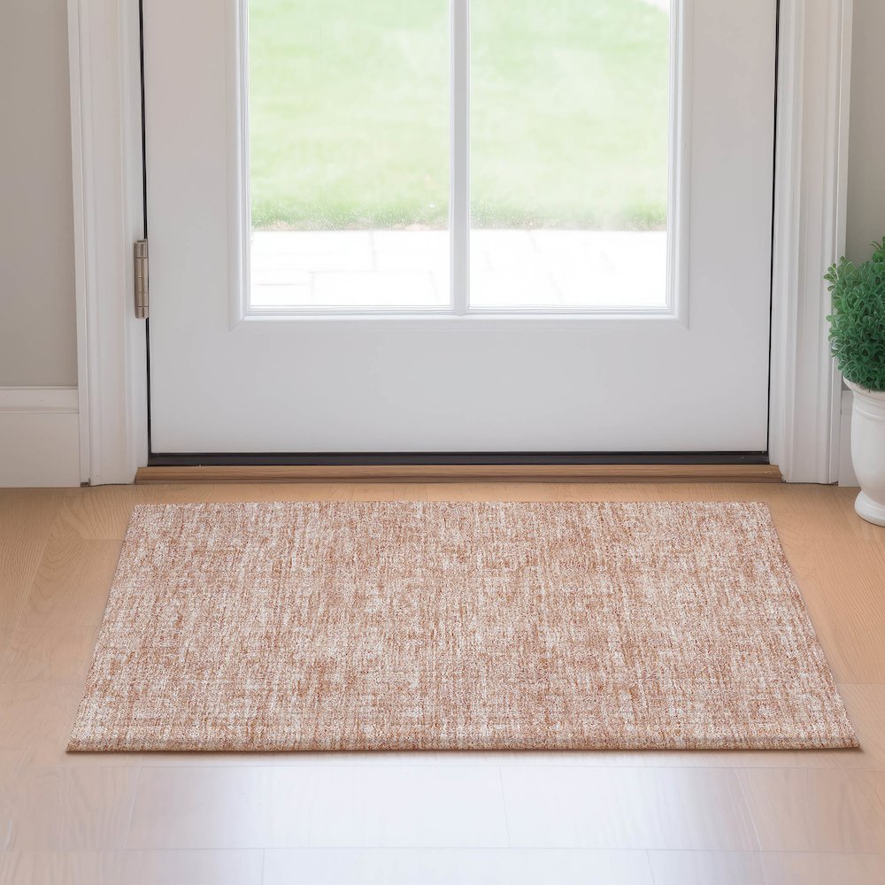 Premium Machine Washable Mayfield AMF703 Coral 1'8" x 2'6" Rug. Picture 5