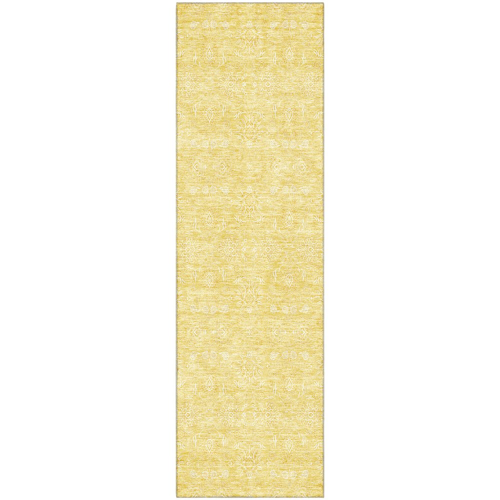 Premium Machine Washable Mayfield AMF703 Honey 2'3" x 7'6" Runner Rug. Picture 1