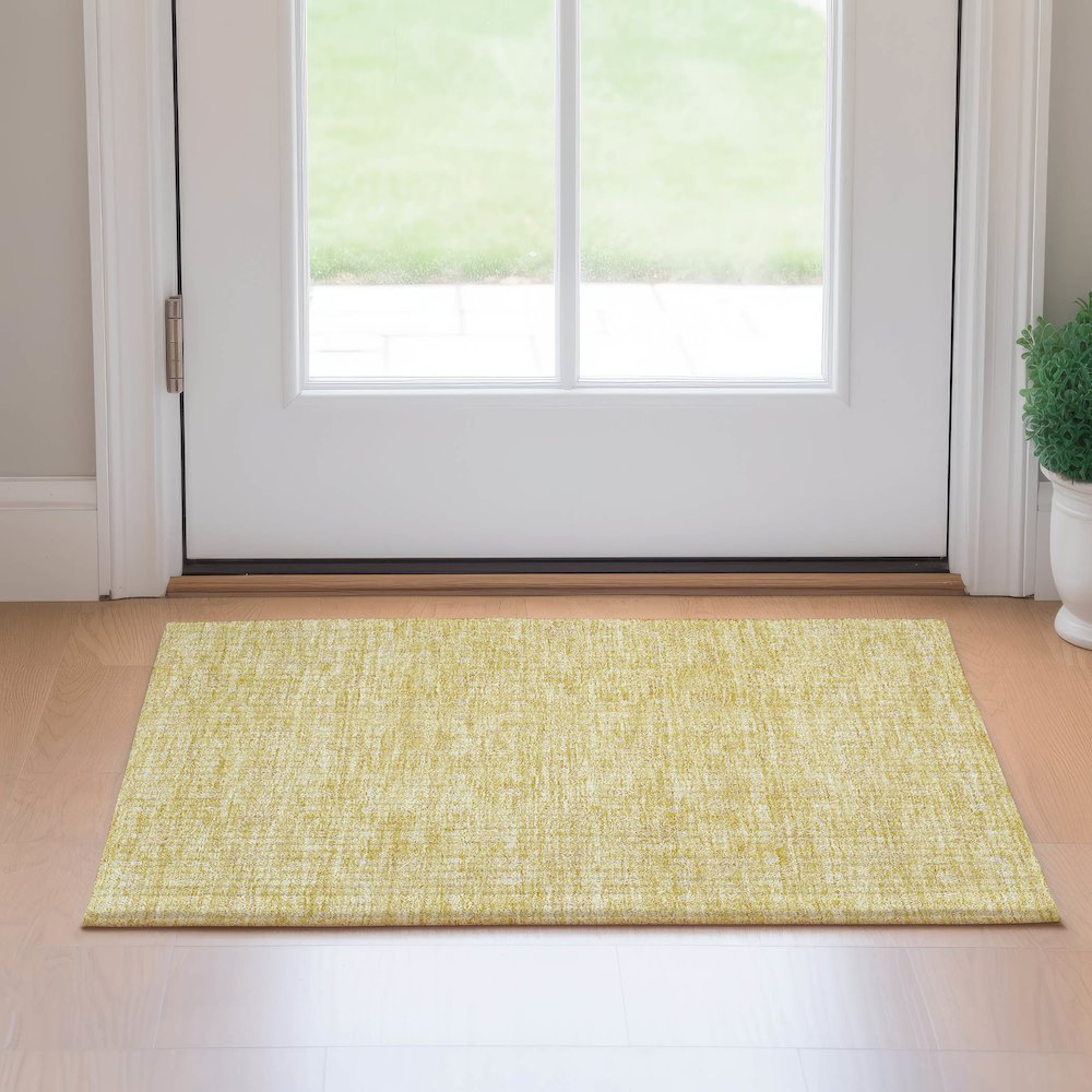 Premium Machine Washable Mayfield AMF703 Honey 1'8" x 2'6" Rug. Picture 5