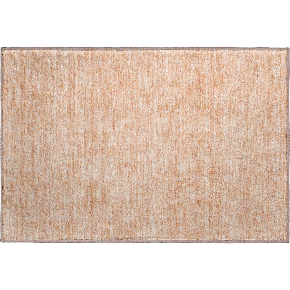 Premium Machine Washable Mayfield AMF703 Peach 1'8" x 2'6" Rug. Picture 1