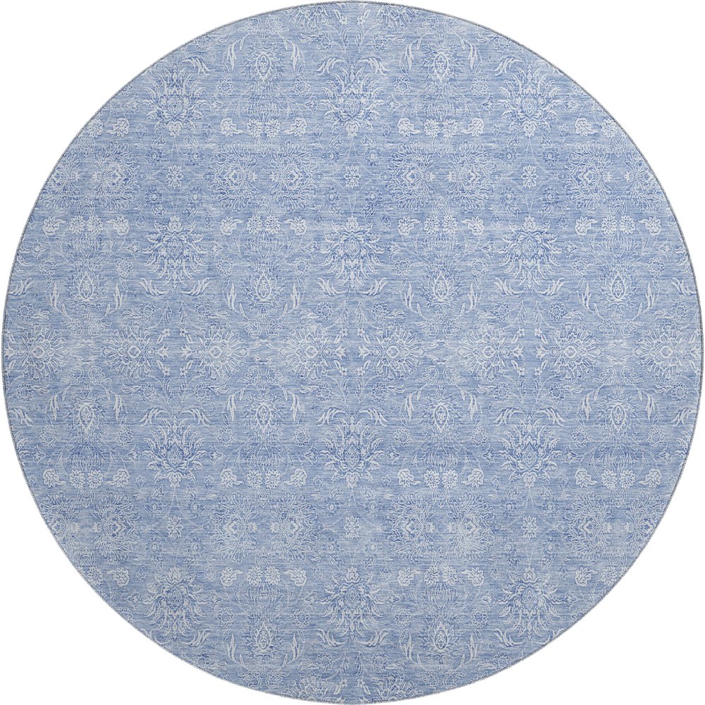 Premium Machine Washable Mayfield AMF703 Sky 8' x 8' Round Rug. Picture 1