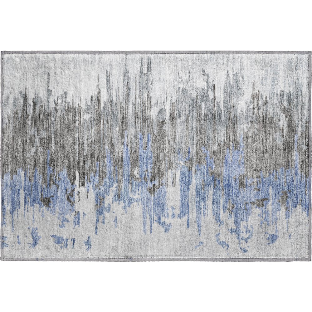Premium Machine Washable Mayfield AMF704 Blue 1'8" x 2'6" Rug. Picture 1