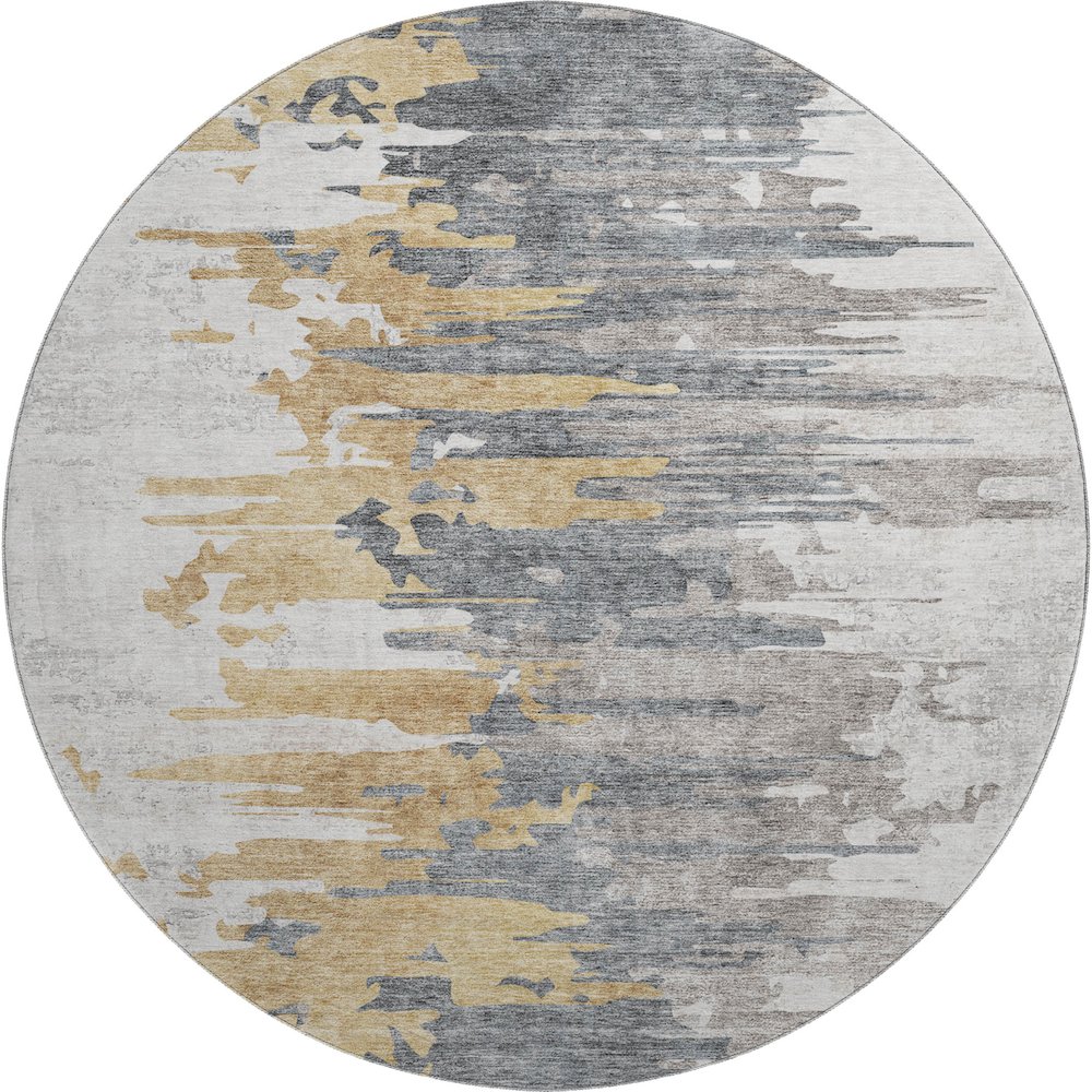 Premium Machine Washable Mayfield AMF704 Ivory 8' x 8' Round Rug. Picture 1