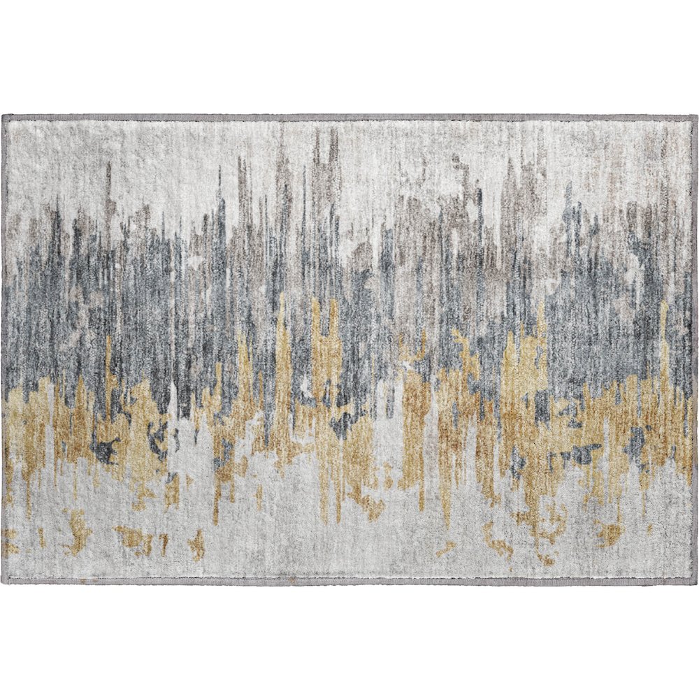 Premium Machine Washable Mayfield AMF704 Ivory 1'8" x 2'6" Rug. Picture 1