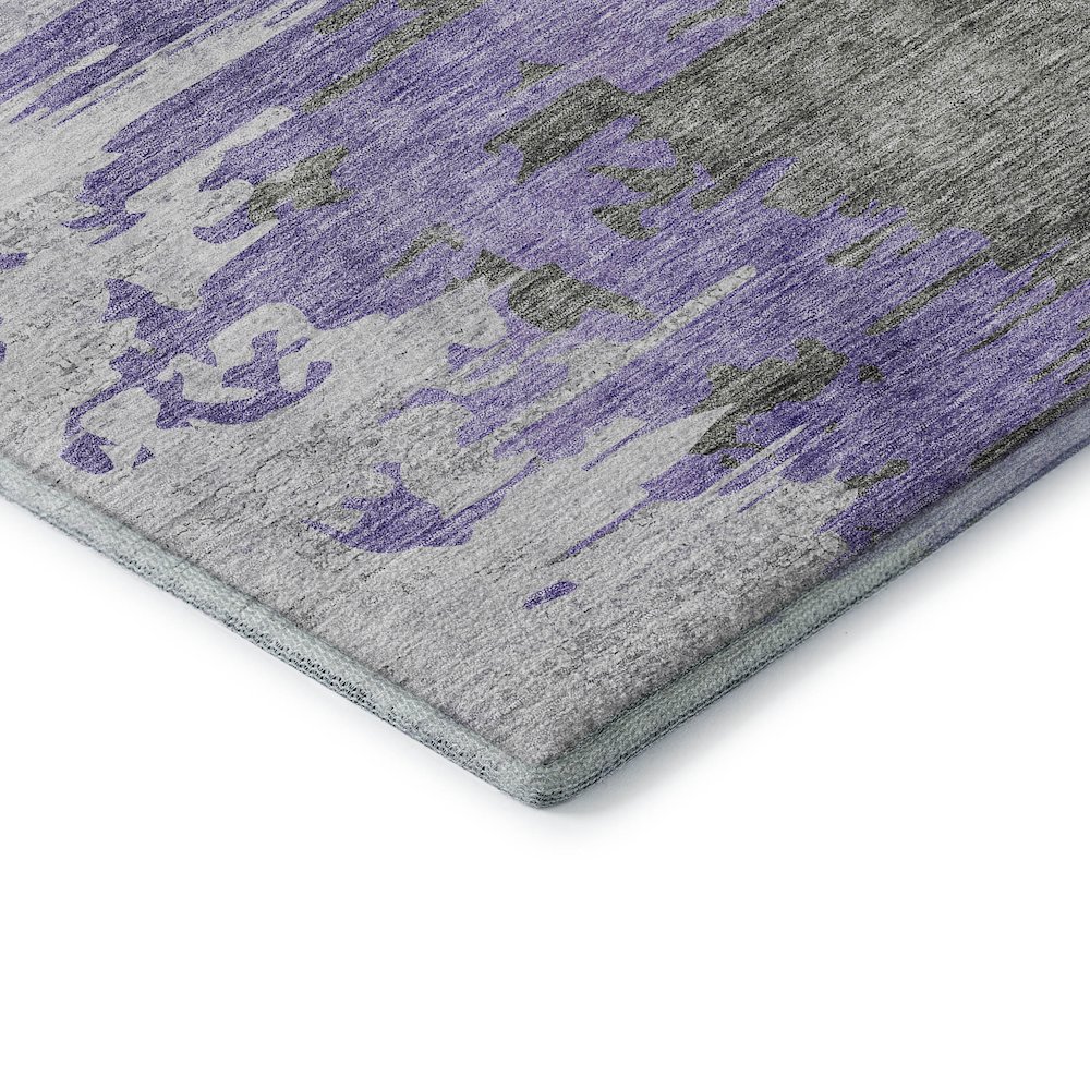 Premium Machine Washable Mayfield AMF704 Purple 1'8" x 2'6" Rug. Picture 3