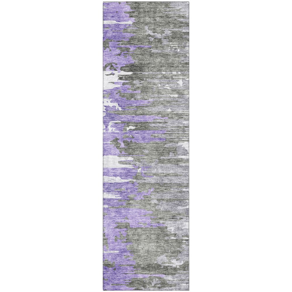 Premium Machine Washable Mayfield AMF704 Purple 2'3" x 7'6" Runner Rug. Picture 1