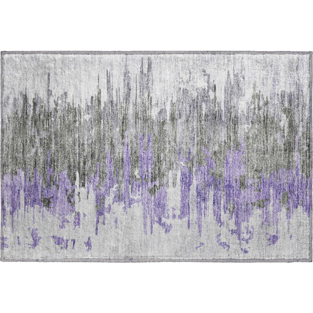 Premium Machine Washable Mayfield AMF704 Purple 1'8" x 2'6" Rug. Picture 1