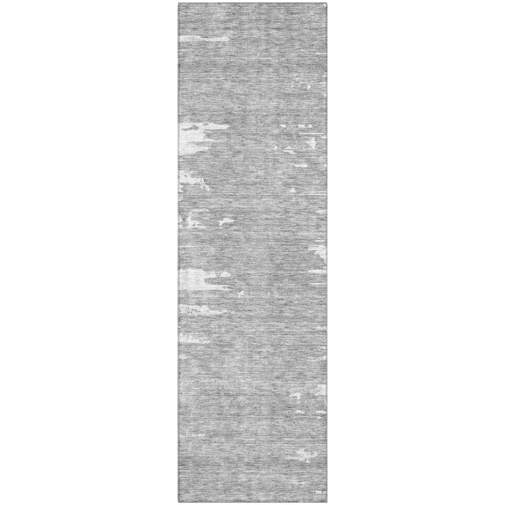 Premium Machine Washable Mayfield AMF705 Silver 2'3" x 7'6" Runner Rug. Picture 1
