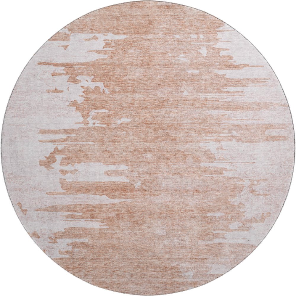 Premium Machine Washable Mayfield AMF705 Terracotta 8' x 8' Round Rug. Picture 1