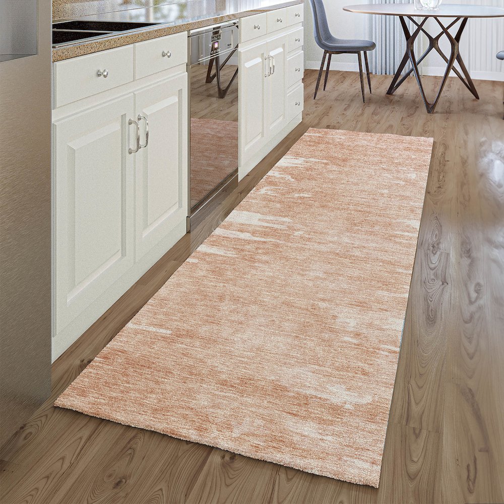 Premium Machine Washable Mayfield AMF705 Terracotta 2'3" x 7'6" Runner Rug. Picture 5