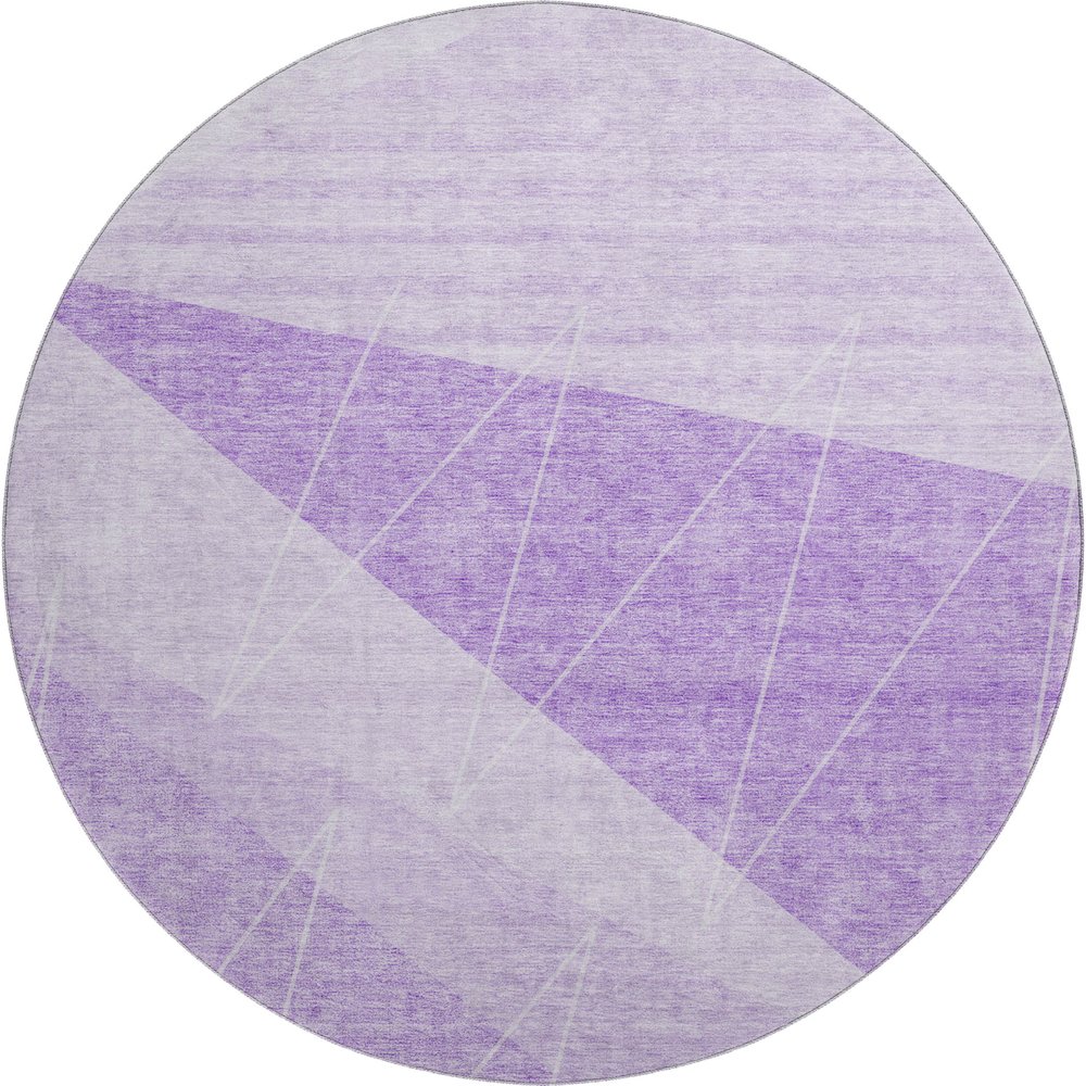 Premium Machine Washable Mayfield AMF706 Lavender 8' x 8' Round Rug. Picture 1