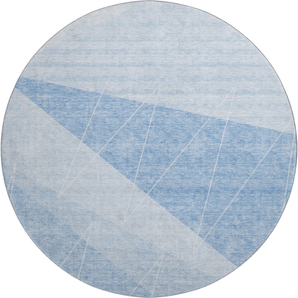 Premium Machine Washable Mayfield AMF706 Sky 8' x 8' Round Rug. Picture 1