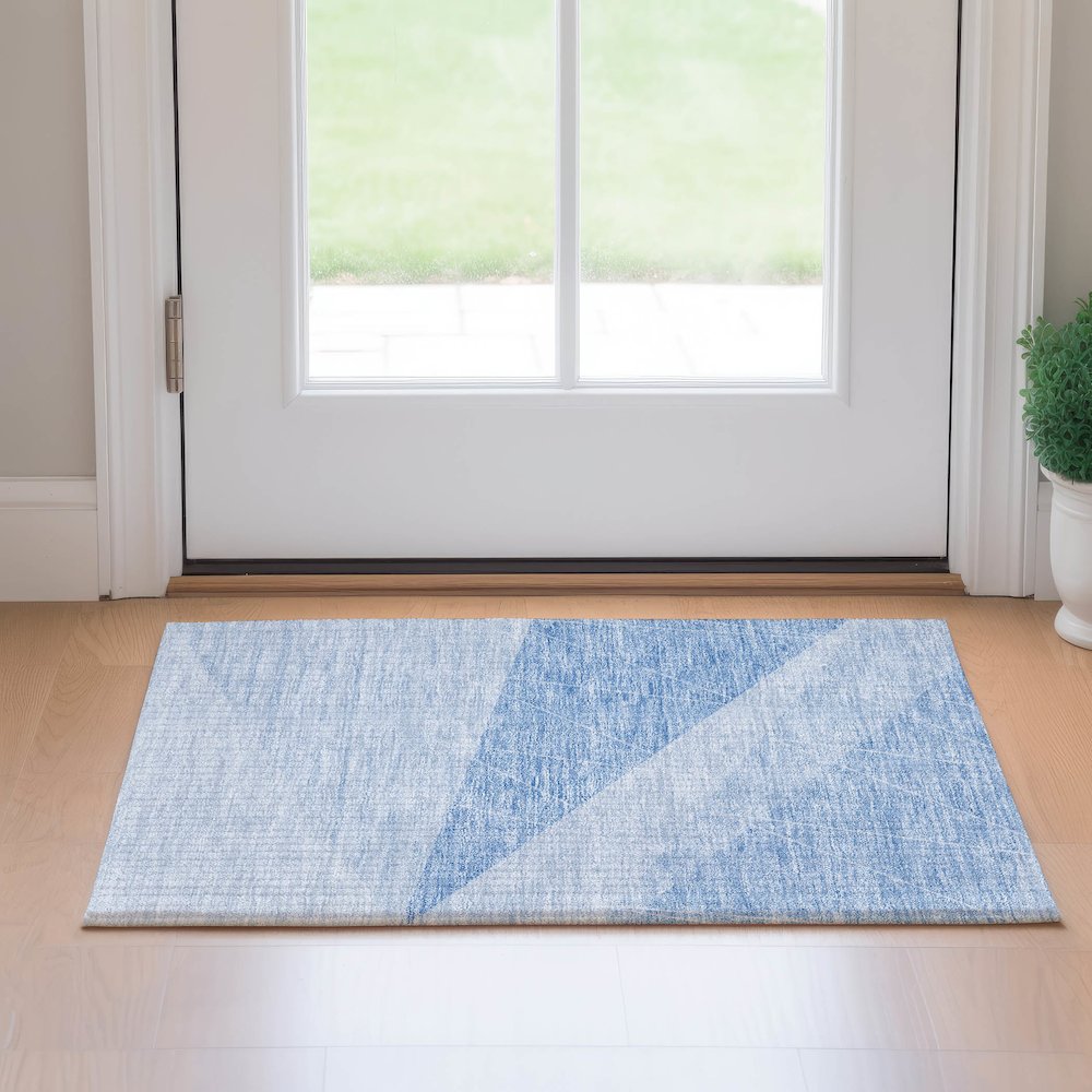 Premium Machine Washable Mayfield AMF706 Sky 1'8" x 2'6" Rug. Picture 5