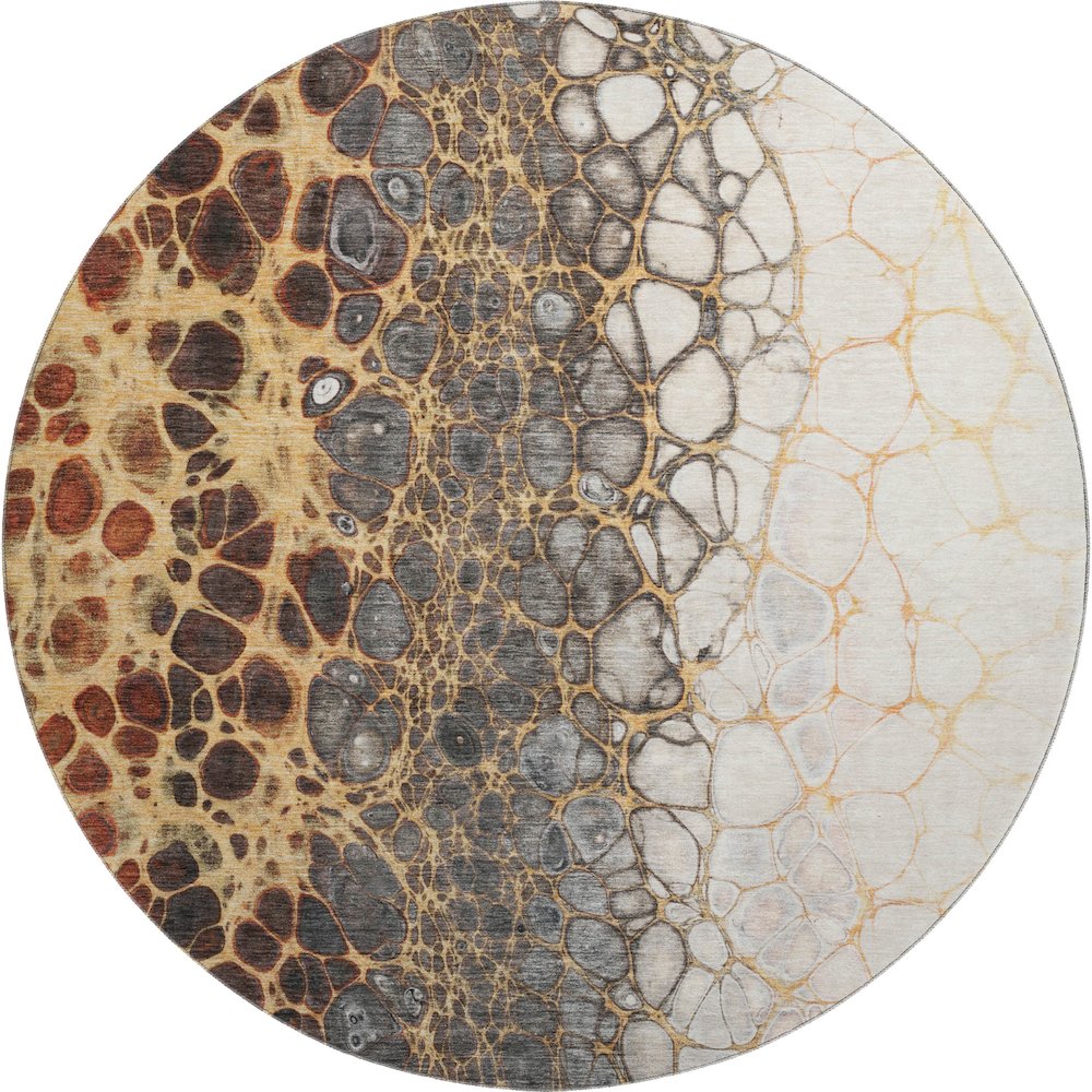 Premium Machine Washable Mayfield AMF707 Ivory 8' x 8' Round Rug. Picture 1