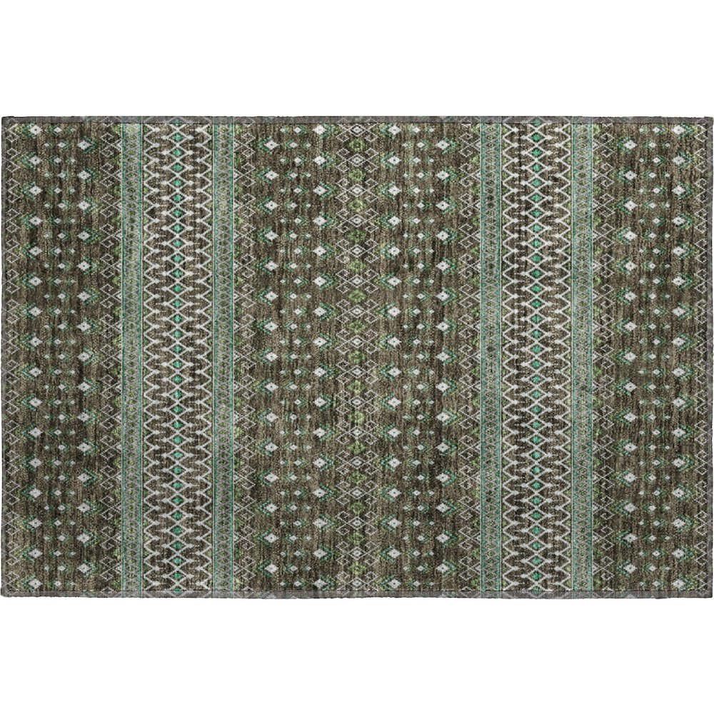 Premium Machine Washable Mayfield AMF708 Brown 1'8" x 2'6" Rug. Picture 1