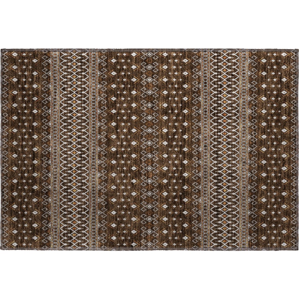 Premium Machine Washable Mayfield AMF708 Chocolate 1'8" x 2'6" Rug. Picture 1