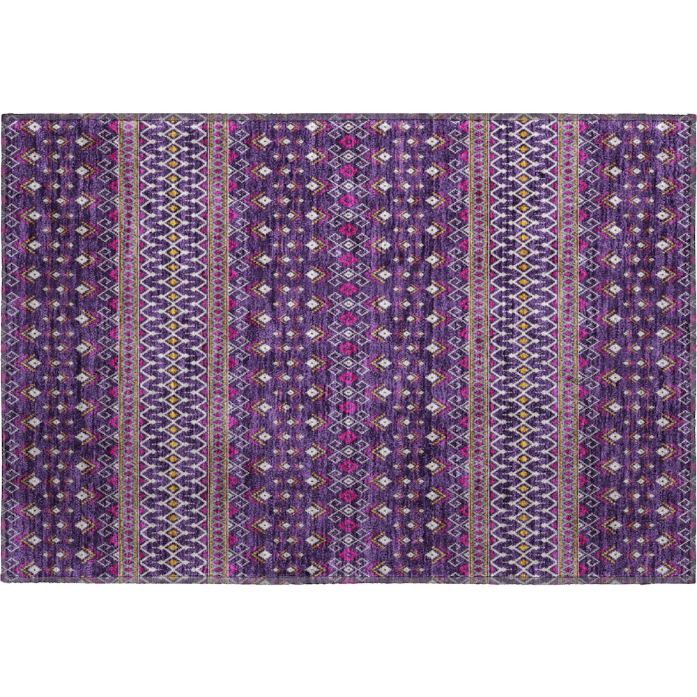 Premium Machine Washable Mayfield AMF708 Purple 1'8" x 2'6" Rug. Picture 1