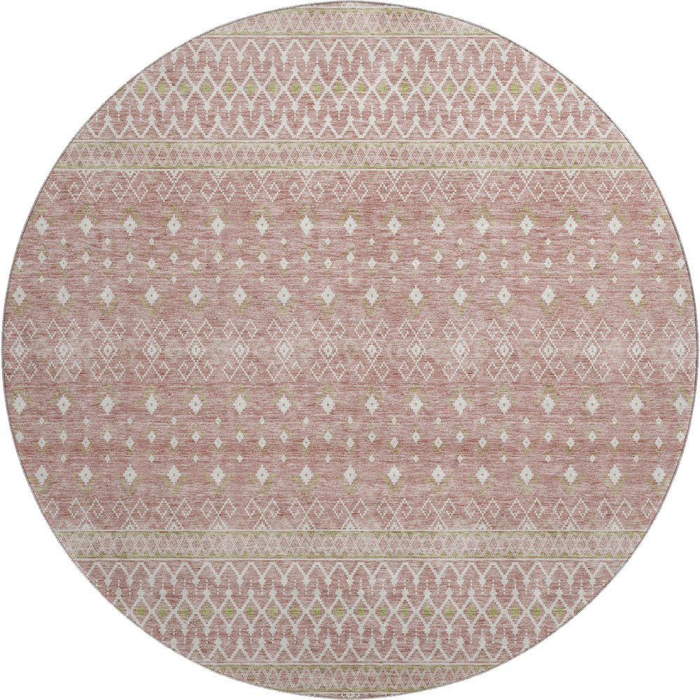 Premium Machine Washable Mayfield AMF709 Blush 8' x 8' Round Rug. Picture 1