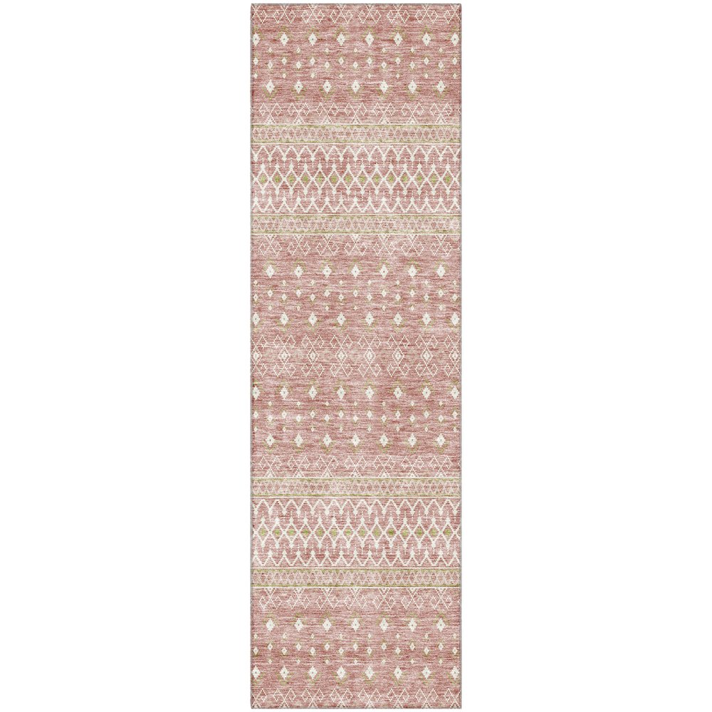 Premium Machine Washable Mayfield AMF709 Blush 2'3" x 7'6" Runner Rug. Picture 1