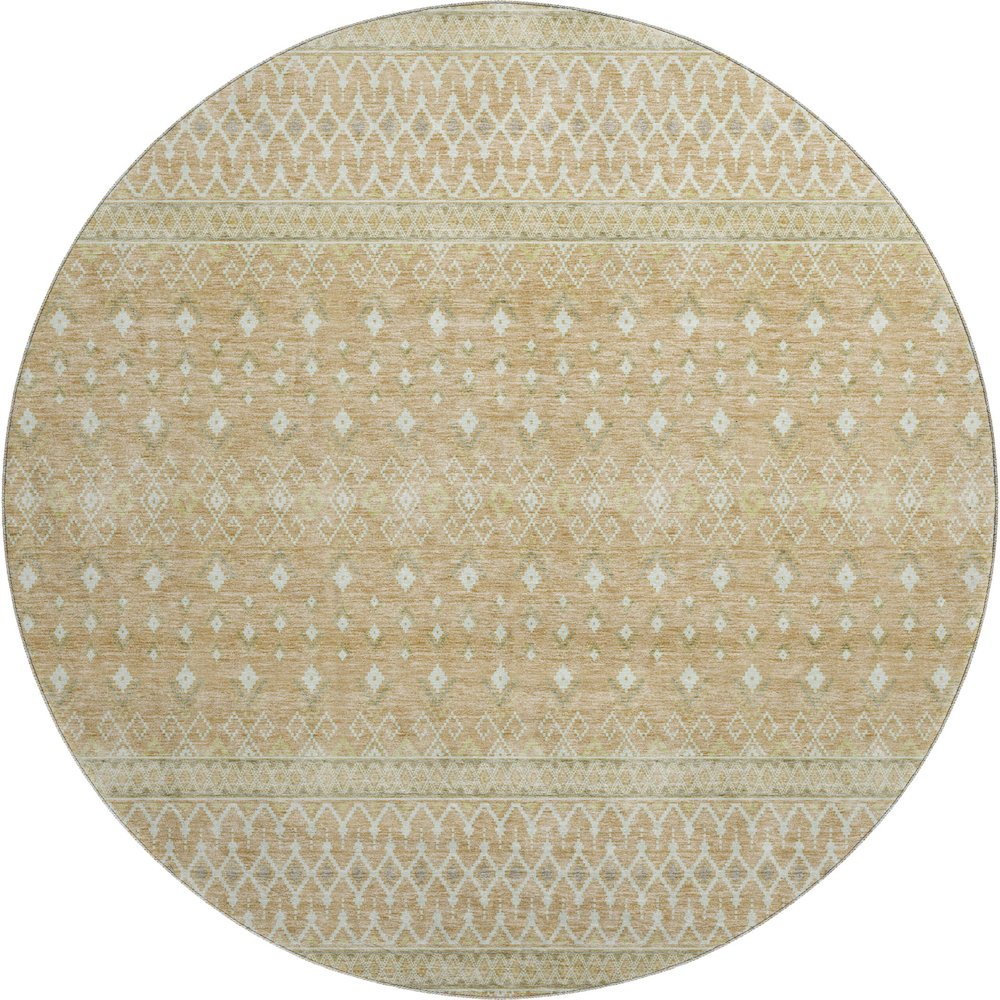 Premium Machine Washable Mayfield AMF709 Copper 8' x 8' Round Rug. Picture 1