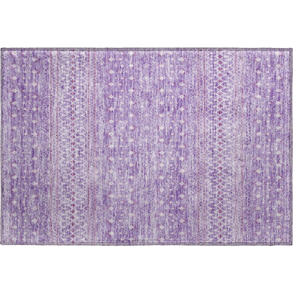 Premium Machine Washable Mayfield AMF709 Lavender 1'8" x 2'6" Rug. Picture 1